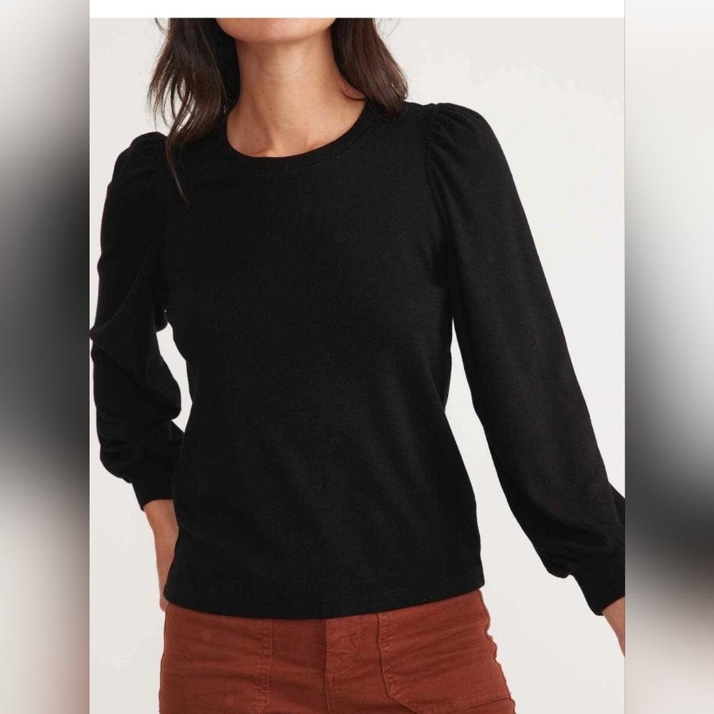 Madewell Women's Black Puff Sleeve Top